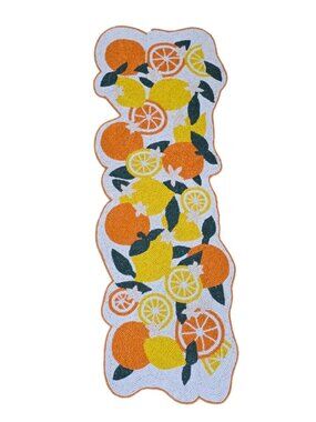 Handmade Orange & Lemon Citrus Kitchen Hand Beaded Table Runner NEW